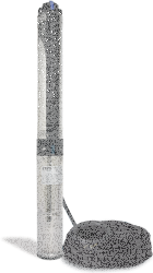 Tiefbrunnenpumpe ZDS   QPGO.3-13 Version in Technopolymer QPGO.P-Ausführung in 240V O2-ohne Pumpenschutz DRP-mit Kurzkabel 1,5m