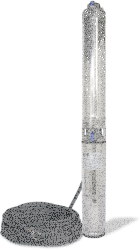 Tiefbrunnenpumpe ZDS   QPGO.3-13 Version in Technopolymer QPGO.P-Ausführung in 380-400V OT-Mit Pumpenschutz DRP für Drehstrom OT-mit Anschlusskabel 15m