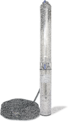 Tiefbrunnenpumpe ZDS   QPGO.3-13 Version in Edelstahl QPGO.X-Ausführung in 240V O2-ohne Pumpenschutz DRP-mit Anschlusskabel 30m