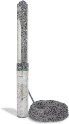 Tiefbrunnenpumpe ZDS   QPGO.5-8 Version in Edelstahl QPGO.X-Ausführung in 240V O2-mit Pumpenschutz DRP Wechselstrom O2-mit Anschlusskabel 15m