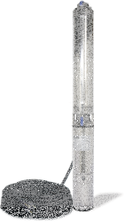 Tiefbrunnenpumpe ZDS   QPGO.3-9 Version in Technopolymer QPGO.P-Ausführung in 240V O2-ohne Pumpenschutz DRP-mit Anschlusskabel 15m