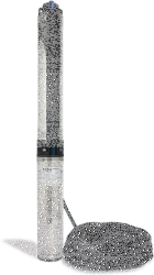 Tiefbrunnenpumpe ZDS   QPGO.3-9 Version in Technopolymer QPGO.P-Ausführung in 240V O2-ohne Pumpenschutz DRP-mit Anschlusskabel 15m
