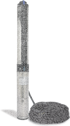 Tiefbrunnenpumpe ZDS   QPGO.5-13 Version in Technopolymer QPGO.P-Ausführung in 380-400V OT-ohne Pumpenschutz DRP-mit Anschlusskabel 30m