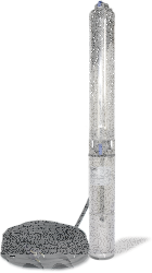 Tiefbrunnenpumpe ZDS   QPGO.5-13 Version in Edelstahl QPGO.X-Ausführung in 240V O2-ohne Pumpenschutz DRP-mit Kurzkabel 1,5m