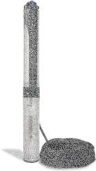 Tiefbrunnenpumpe ZDS   QPGO.5-13 Version in Edelstahl QPGO.X-Ausführung in 240V O2-ohne Pumpenschutz DRP-mit Kurzkabel 1,5m