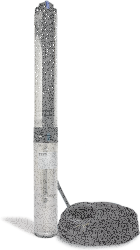 Tiefbrunnenpumpe ZDS   QPGO.5-13 Version in Edelstahl QPGO.X-Ausführung in 380-400V OT-Mit Pumpenschutz DRP für Drehstrom OT-mit Anschlusskabel 30m